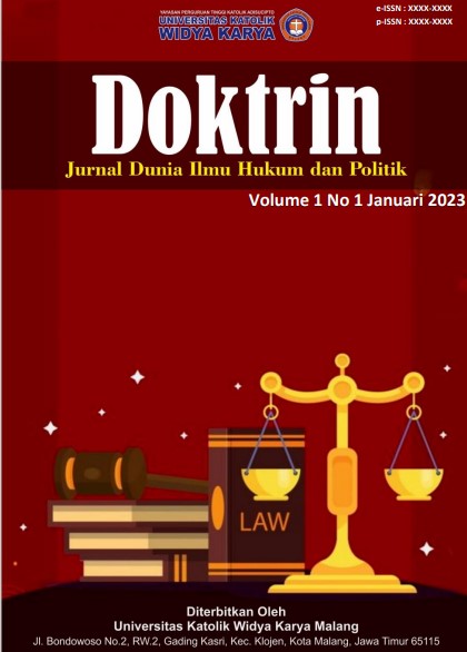 					View Vol. 1 No. 1 (2023): Januari : Jurnal Dunia Ilmu Hukum dan Politik
				
